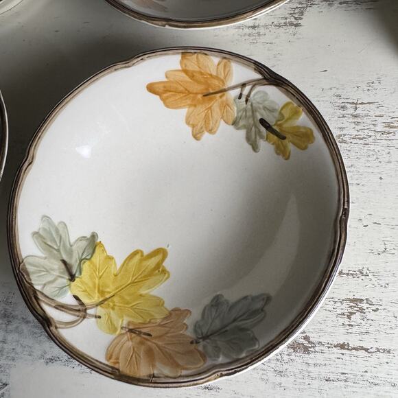SET (4) Franciscan OCTOBER Fall Leaves 7" Soup, Cereal Bowls - Picture 2 of 6